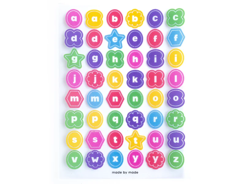 Stickers lettres - formes géométriques multicolores