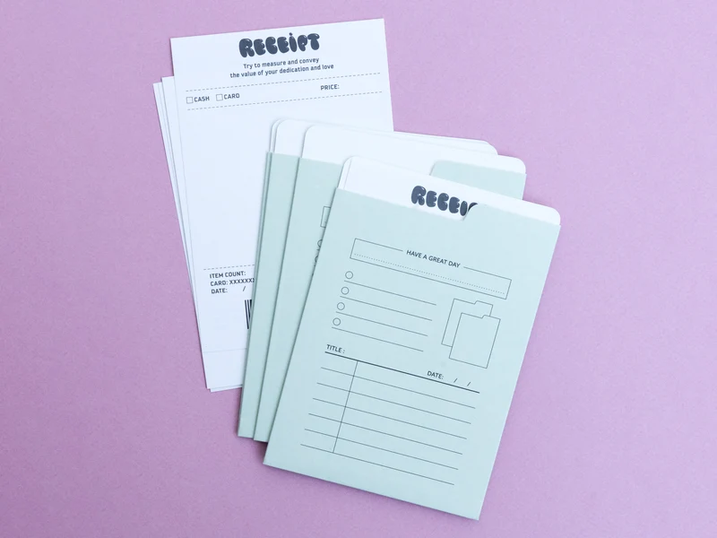Lot de 4 Enveloppes vertes + papiers recettes pour journaling