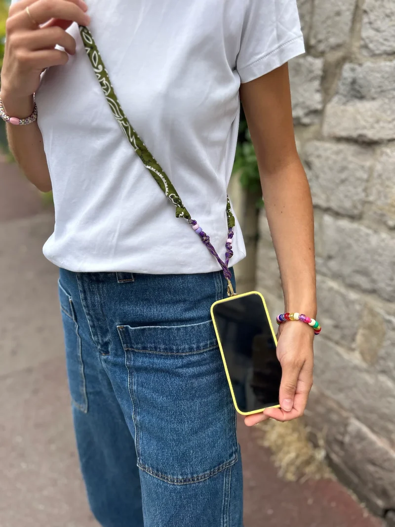 Cordon de Téléphone Vert Olive - Maison Saussure
