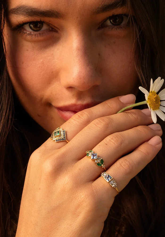 Bague Nymphea 3 Bleue