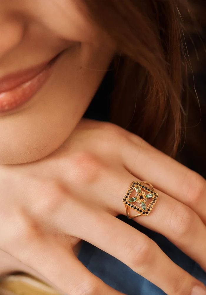 Bague Rita 4 Verte