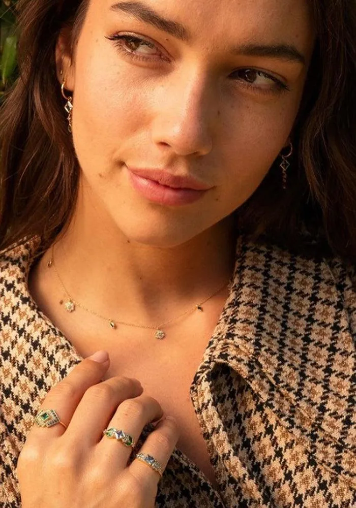 Collier Miniflower 1 Bleu Chocker