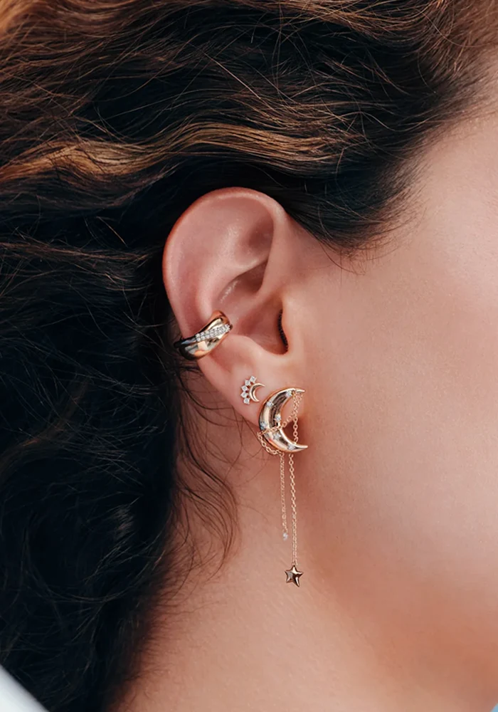 Boucle D'Oreille Lune Astral