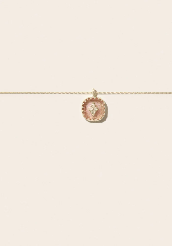 Collier Pierrot Strawberry Quartz
