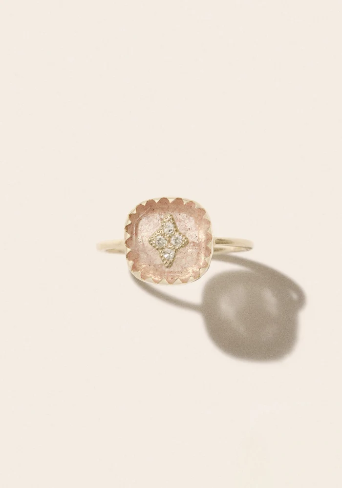 Bague Pierrot Strawberry Quartz