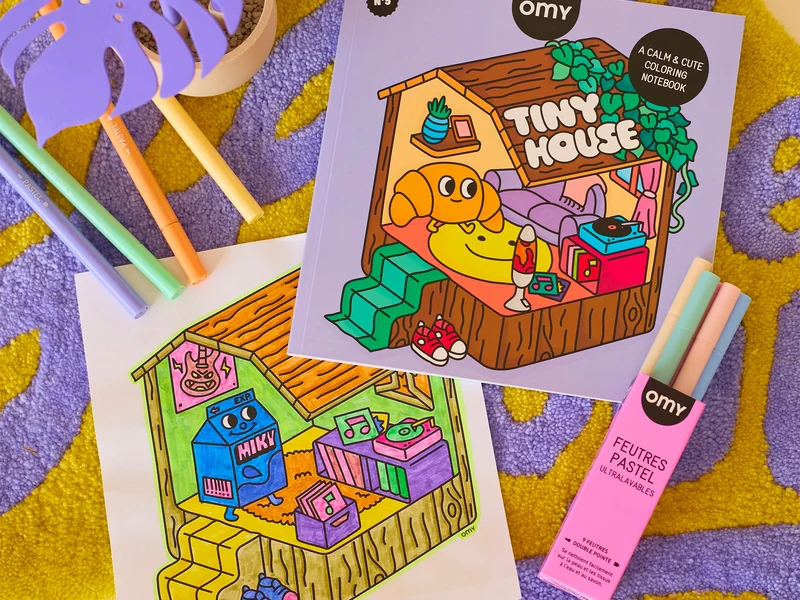 Cahier de coloriage Cozy Art - Tiny House - OMY