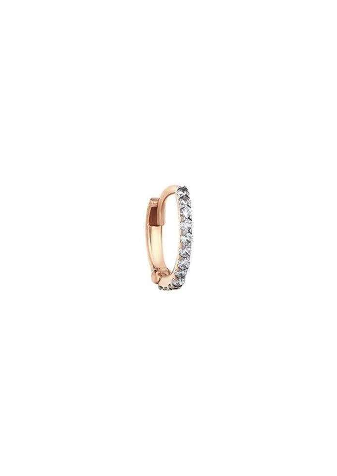Boucle D'Oreille Tiny Hoop Diamants Blancs