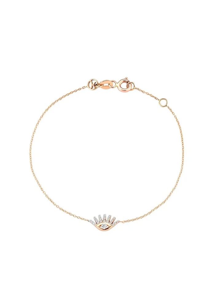 Bracelet Pave Evil Eye Slim Chain
