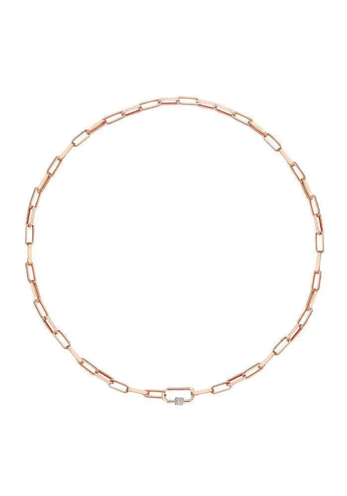 Collier Rectangle Chain Diamants Blancs