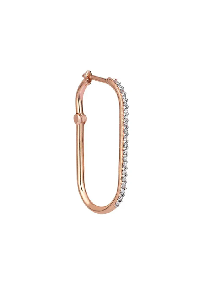 Boucle D'oreille Equality Pavé En Diamants Blancs