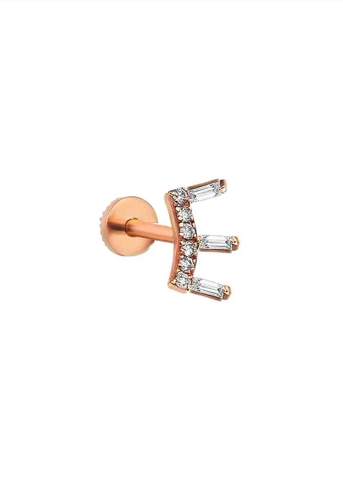 Piercing Mini Baguette Arc Diamants Blancs