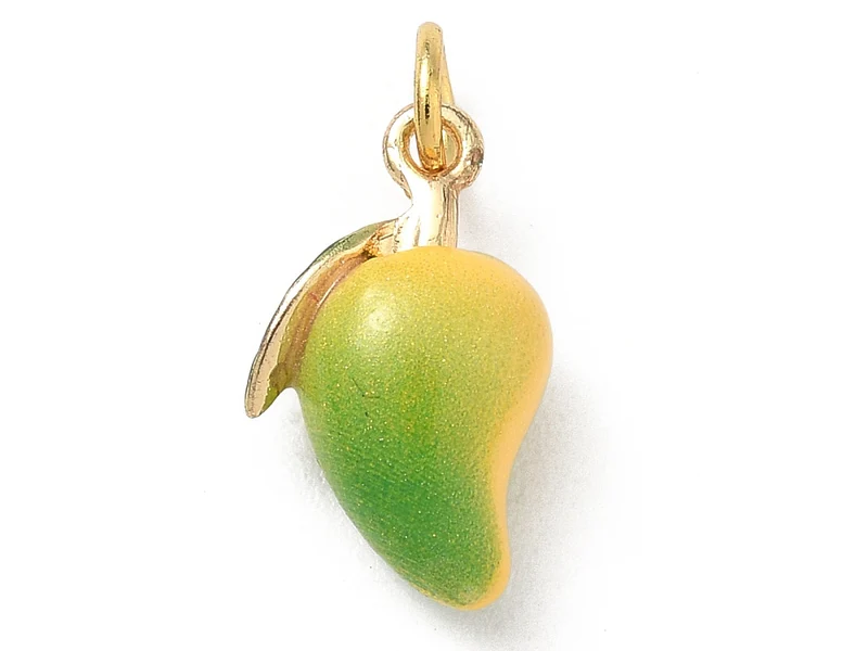 Breloque mangue émaillée - laiton doré
