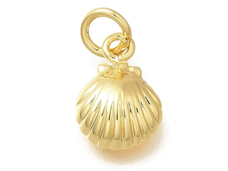 Breloque coquillage conque - laiton doré à l’or fin