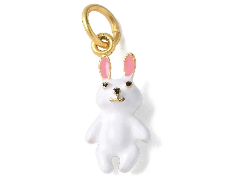 Breloque lapin 3D - laiton doré