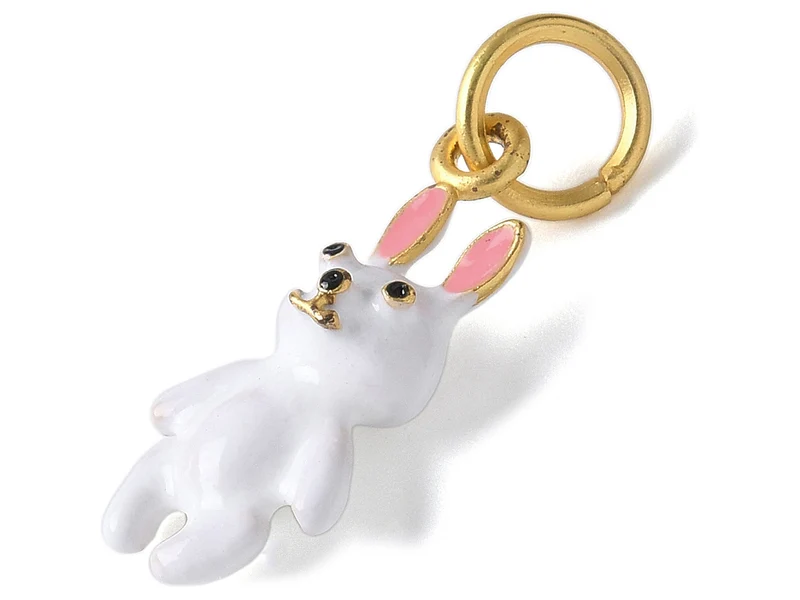 Breloque lapin 3D - laiton doré