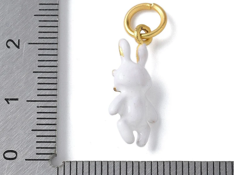 Breloque lapin 3D - laiton doré