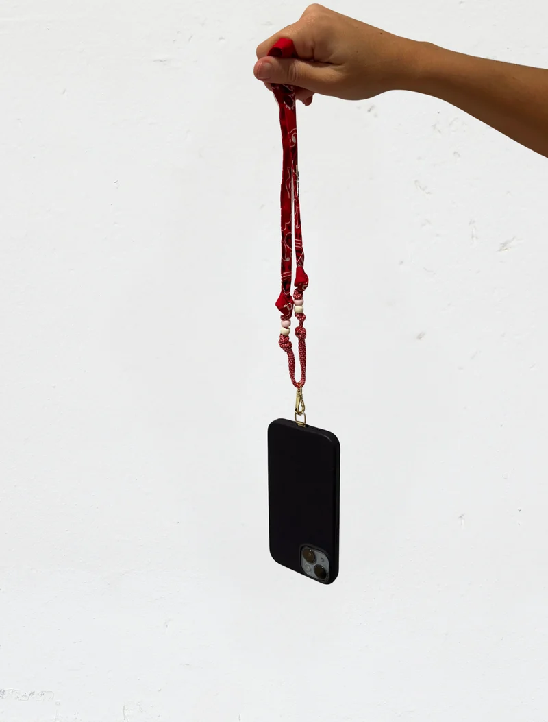 Mini Cordon de Téléphone Rouge Intense - Maison Saussure