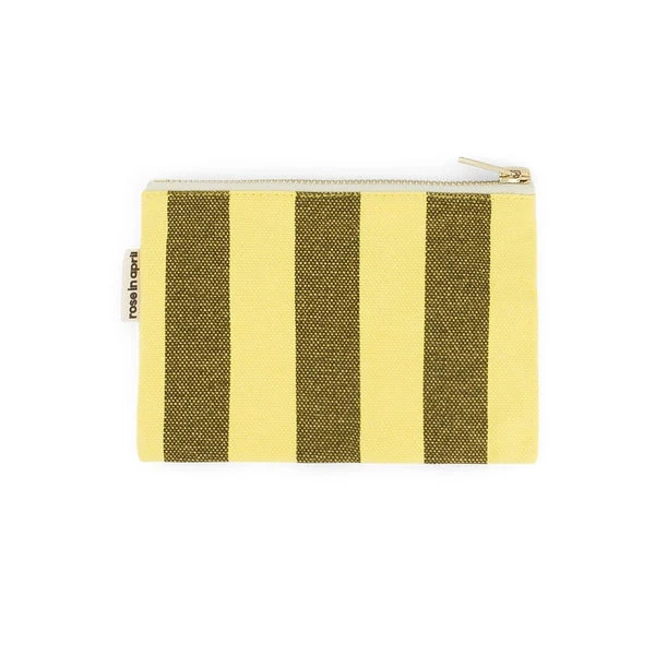 Porte Monnaie Rayures Lemon / Olive - Rose In April
