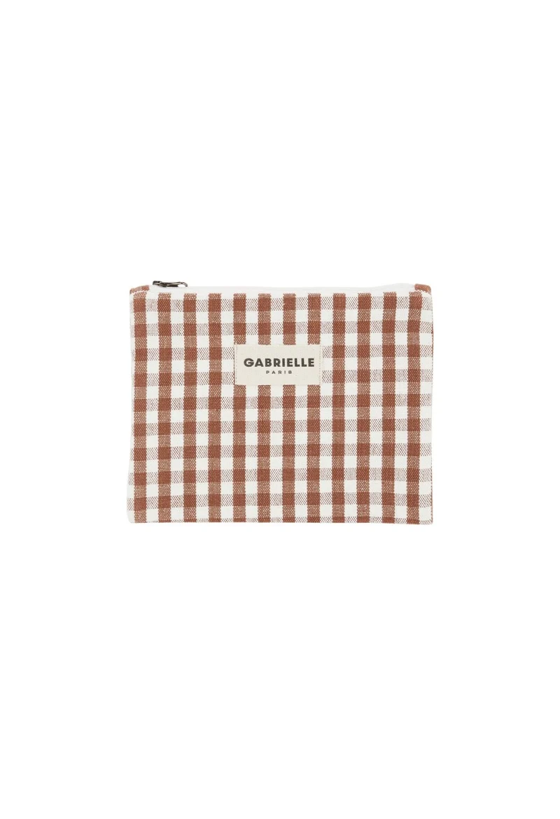 Petite Pochette Vichy Moka - Gabrielle Paris