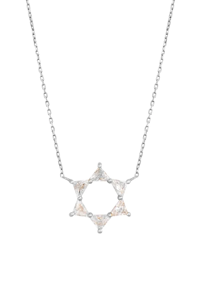 Collier Étoile De David Blanc