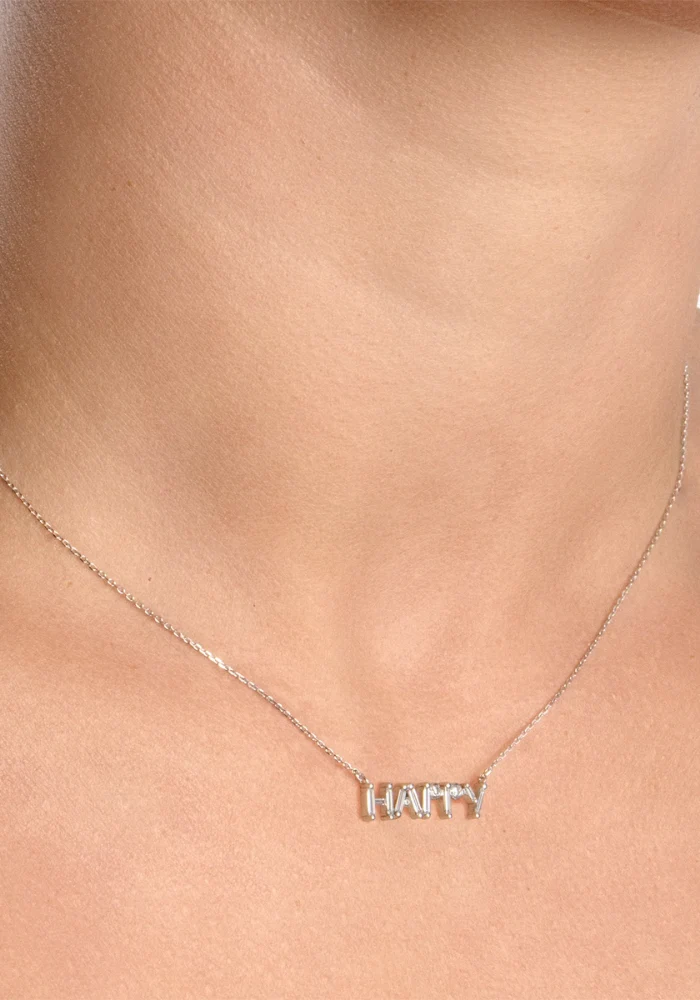 Collier Happy Blanc