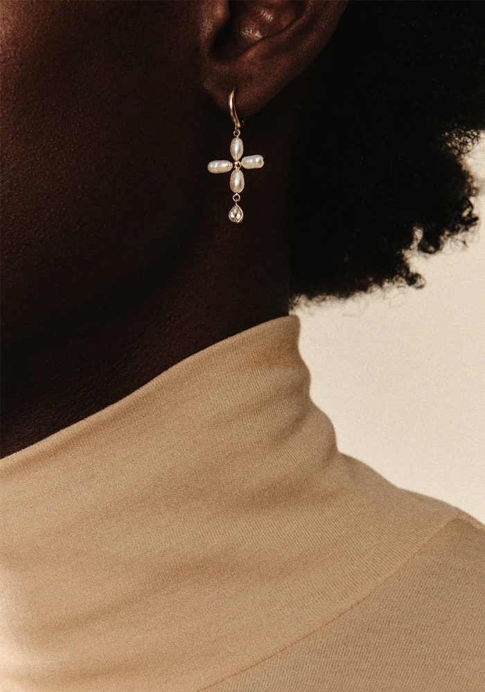 Boucle D'Oreille Palerme White Pearl