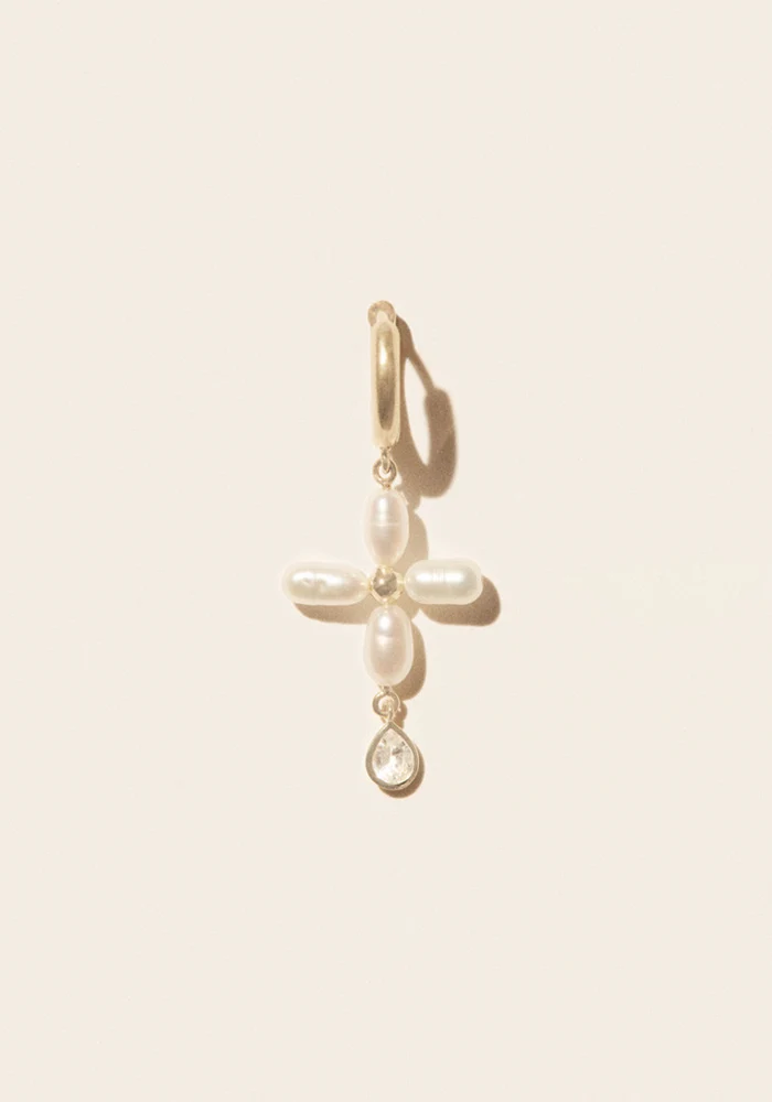 Boucle D'Oreille Palerme White Pearl