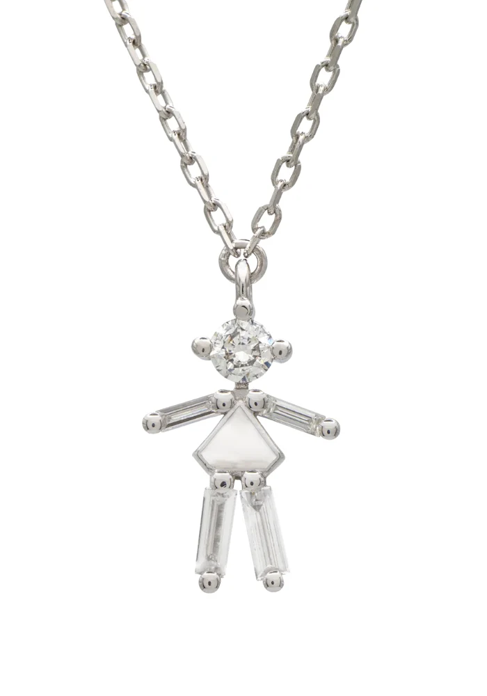 Collier Mini Fille Argent Diamants Blanc