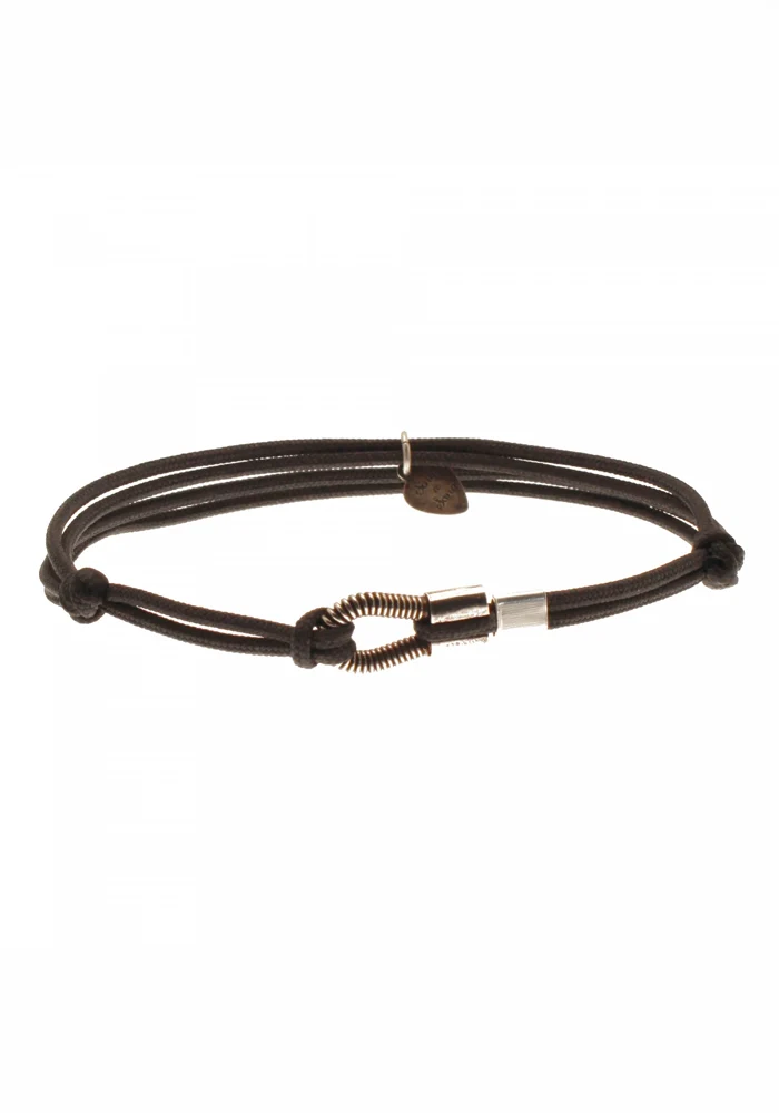 Bracelet Homme Me Corde De Basse Cordon Gris Foncé