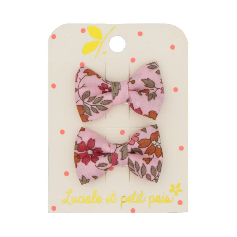 Duo Barrettes Mini Papillon Liberty Floret - Luciole et Petit Pois