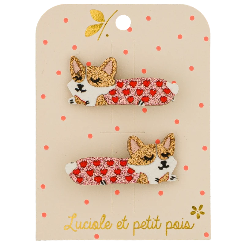 Duo Barrettes Chiens Rosie - Luciole et Petit Pois