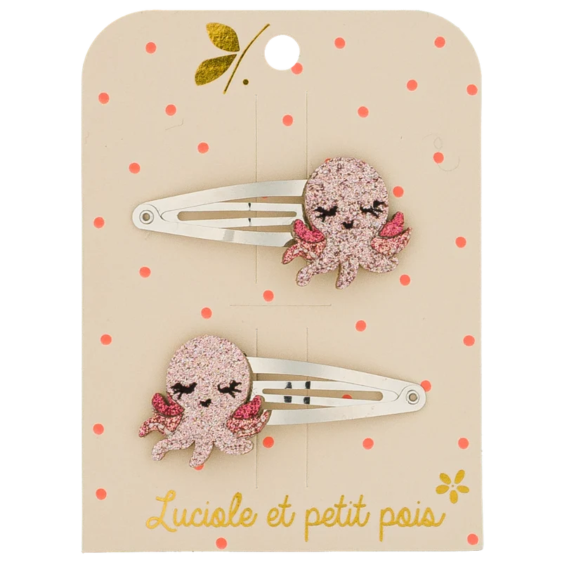 Duo Barrettes Pieuvres - Luciole et Petit Pois