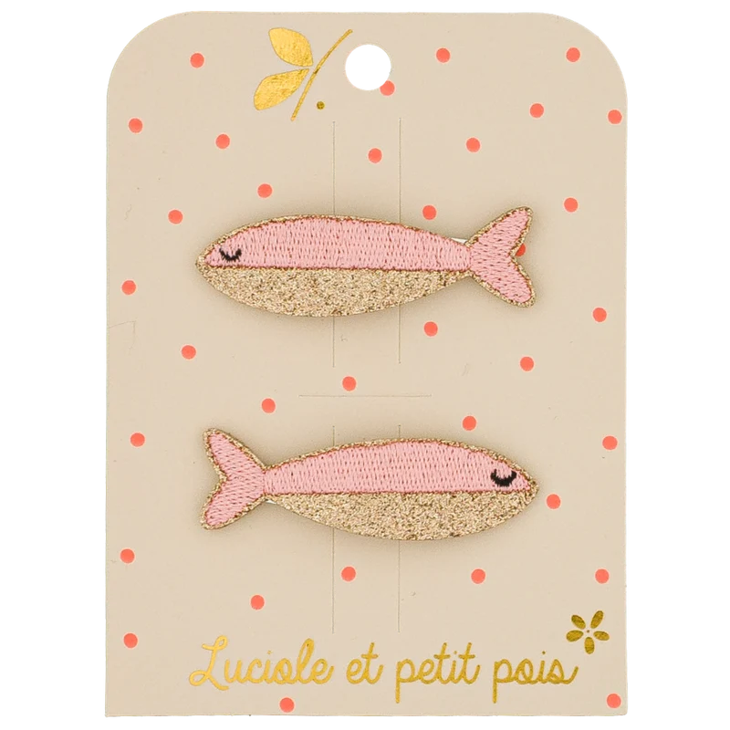 Duo Barrettes Fishy Rose - Luciole et Petit Pois