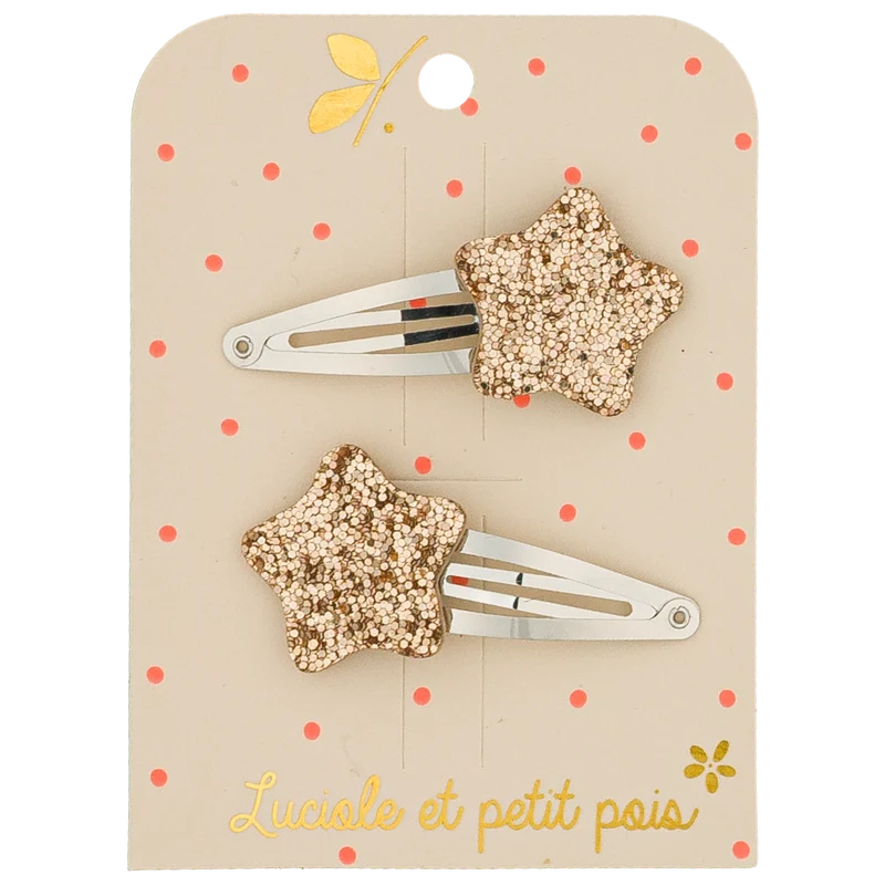 Duo Barrettes Bubble Star Doré - Luciole et Petit Pois