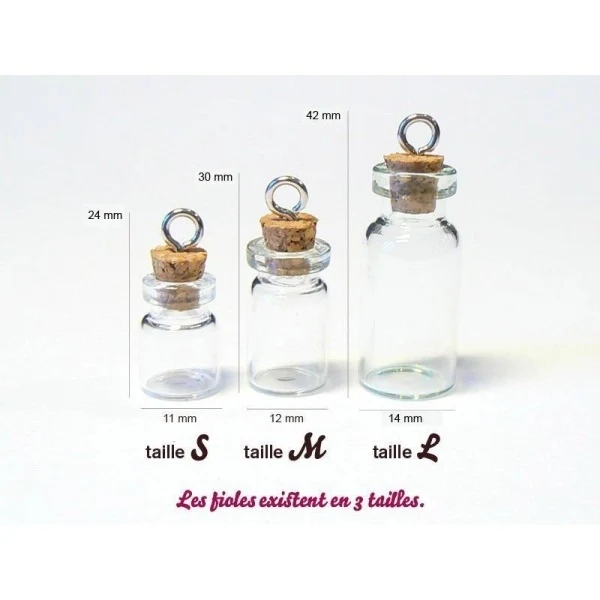 1 fiole en verre 2,8 cm