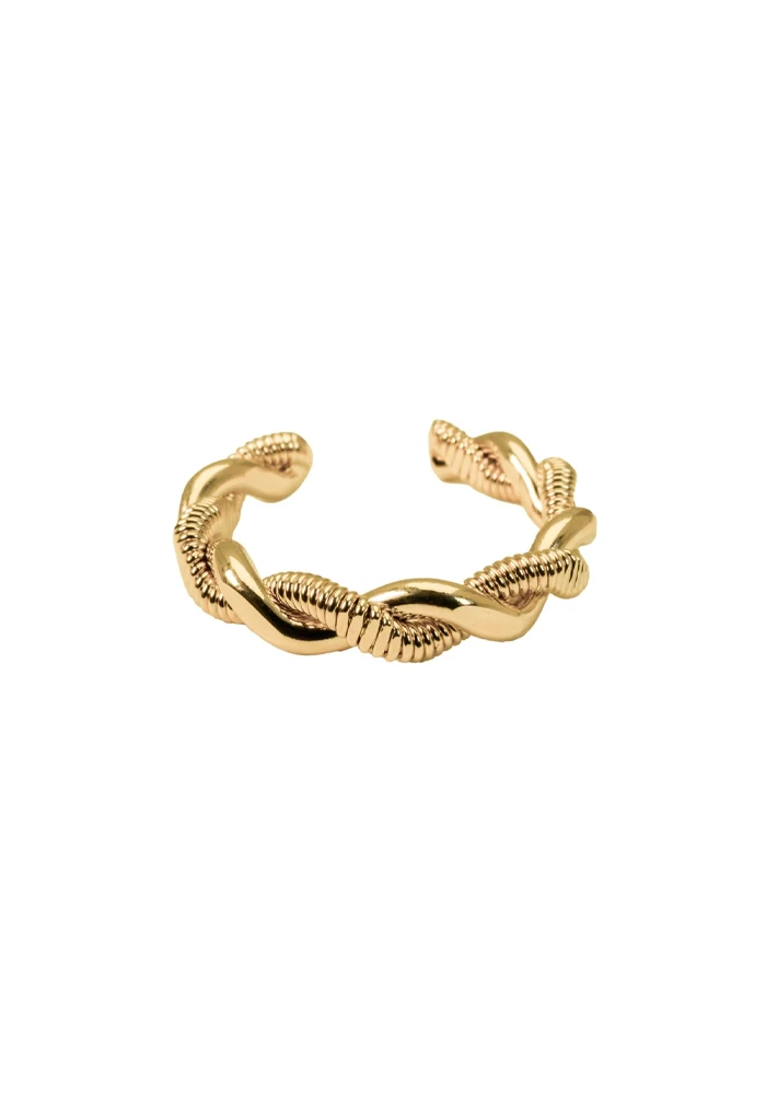 Bague Ajustable Tressée Plaqué Or
