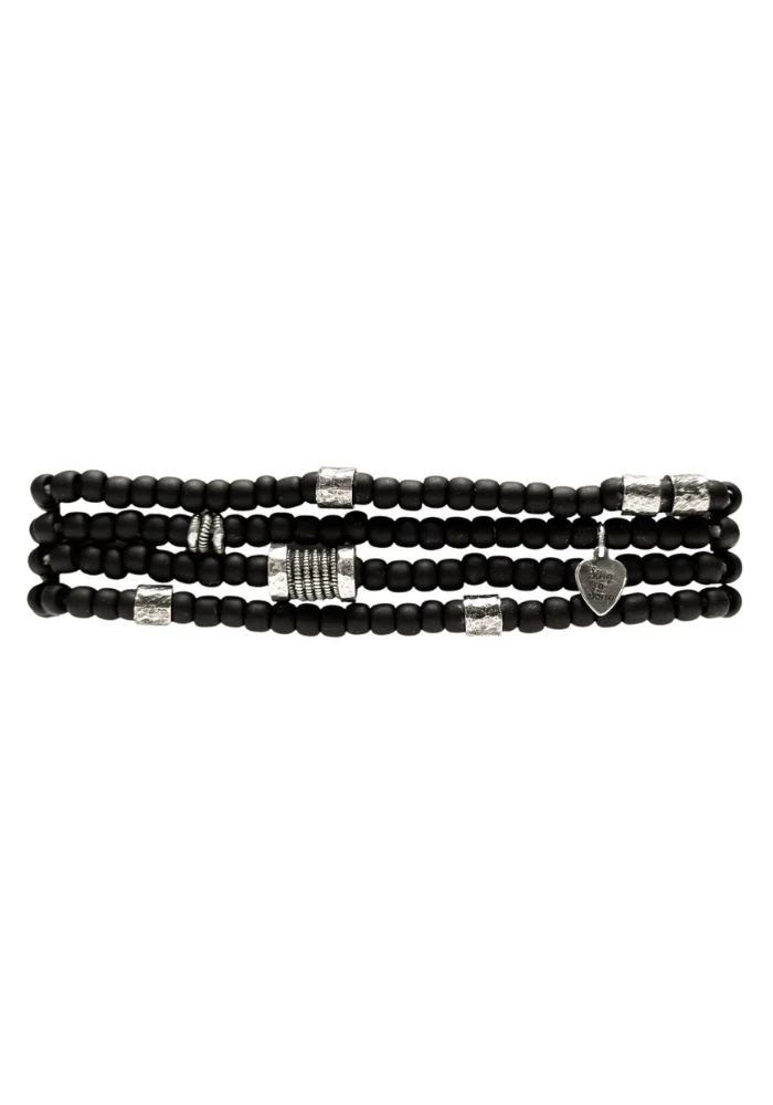 Collier Ou Bracelet Mini Turn 4 Tours Noir Homme