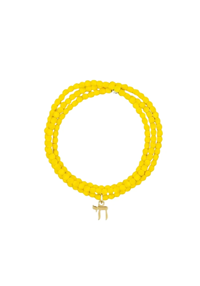Bracelet 3 Tours Ou Collier Jaunes Néon Haï