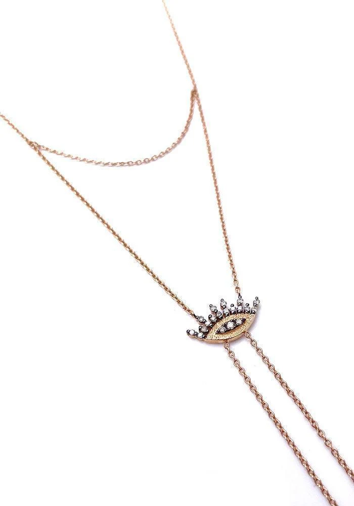 Bijou De Main Oeil Or Rose Et Diamant Champagne