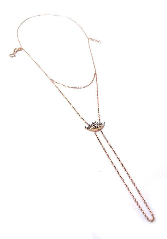 Bijou De Main Oeil Or Rose Et Diamant Champagne
