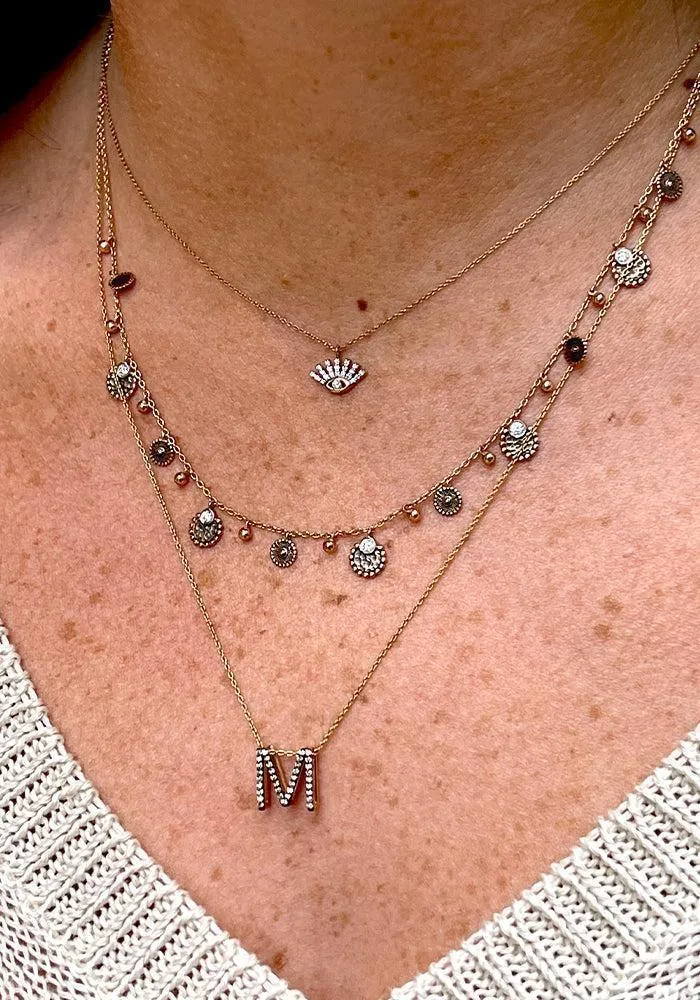 Collier Evil Eye Slim Chain Diamant Blanc