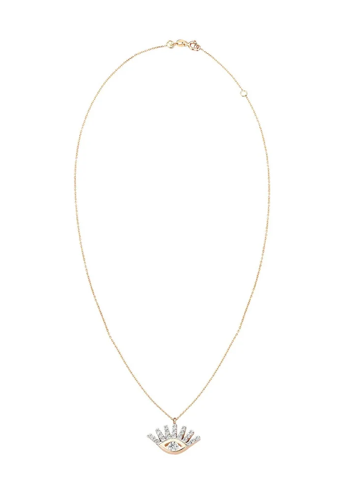 Collier Evil Eye Slim Chain Diamant Blanc