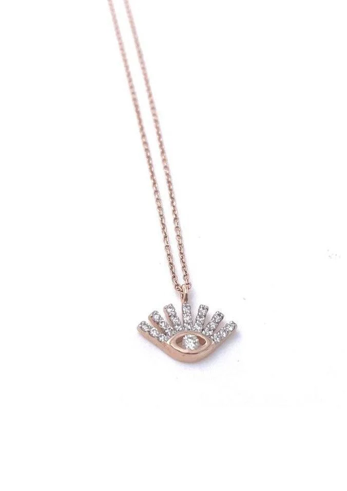 Collier Evil Eye Slim Chain Diamant Blanc