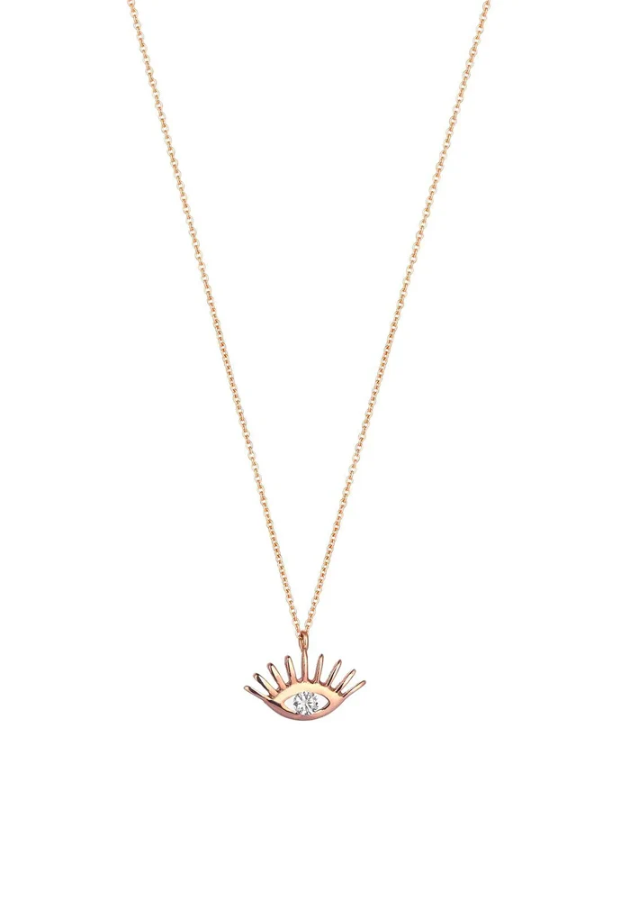 Collier Evil Eye Slim Chain Or Rose