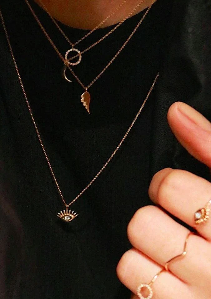 Collier Evil Eye Slim Chain Or Rose