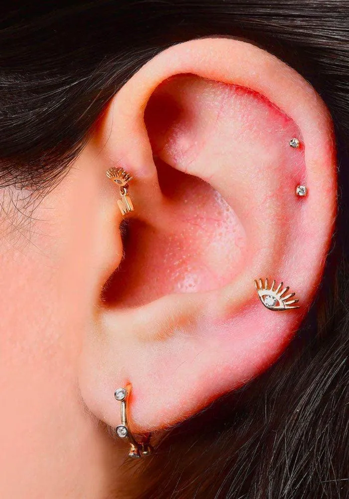 Piercing Evil Eye Diamant Blanc