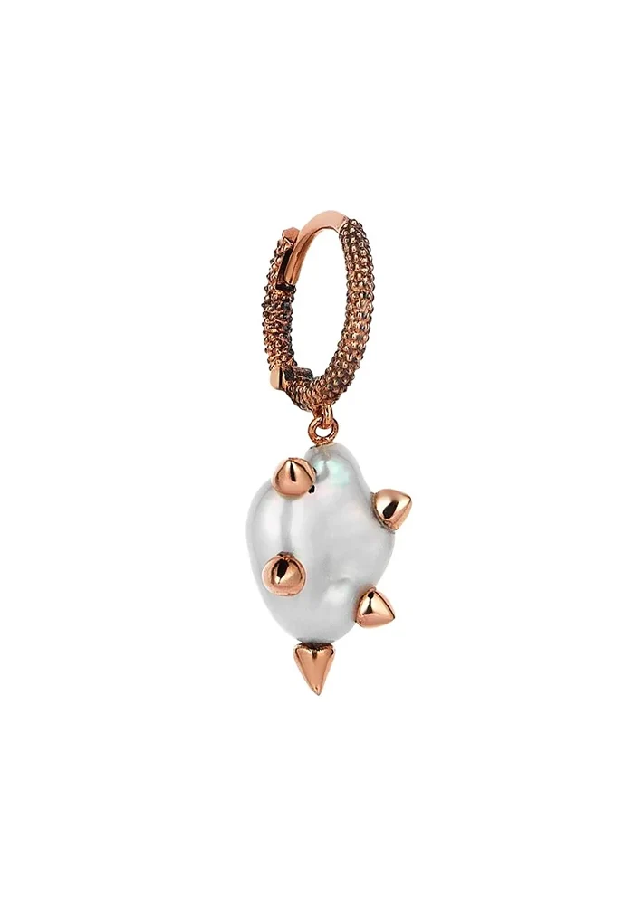 Boucle D'Oreille Edgy Pearl Dangling Hoop