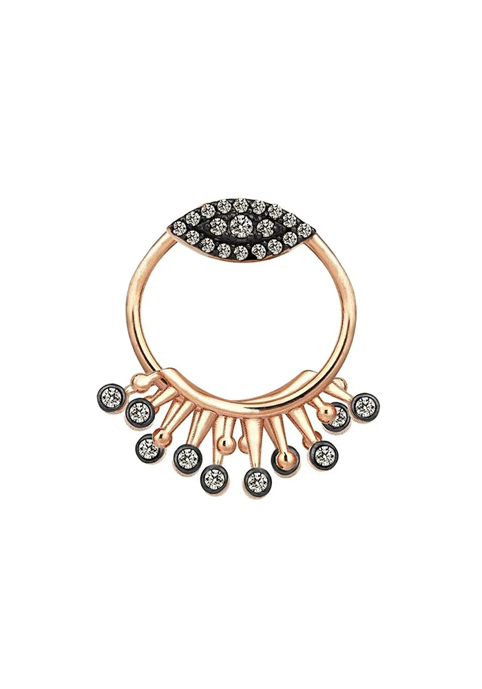 Boucles D'Oreille 10th Eye Eternal Round Diamants Champagne