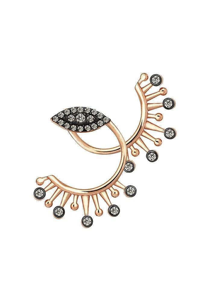 Boucles D'Oreille 10th Eye Eternal Round Diamants Champagne