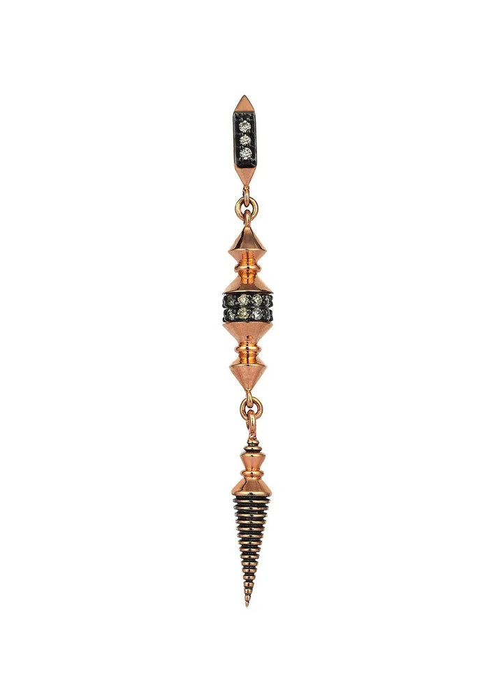 Boucle D'Oreille Ornamet Drop Diamants Champagne